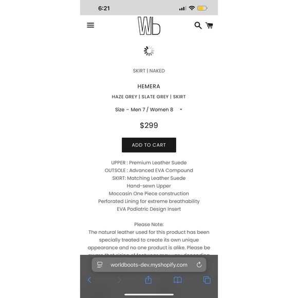 WB Moccasin Size Mens 7 Womens 8  Grey Hemera Skirt Style 100% Leather Suede - Picture 6 of 16